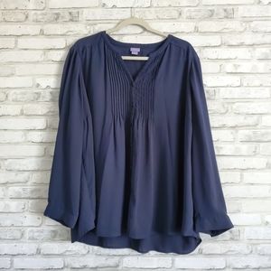 Laura Scott Blue Semi Sheer Top Plus Size 2X